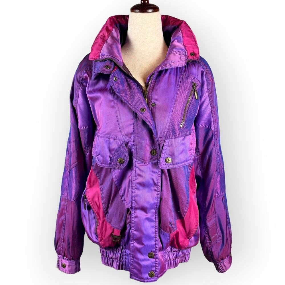 Vintage 1990's Nevica Women's Purple Retro Snow Ski Coat Jacket Size 12 Winter
